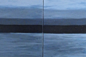 Bay/ Night January 2011, 2011, oil on 2x canvas, 50.5x163 cm, $3200