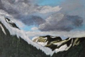 Behind Geiranger, 2012, oil on canvas, 61x76.5 cm, $2600