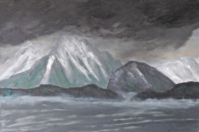 Lofoten diptych, left, 2012, oil on canvas, 61x91.5 cm, pair $5500