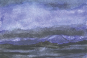 Near Ålesund, 2013, watercolour, 19x24 cm, unframed $500