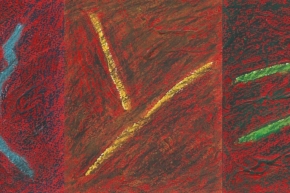 Darkness 1, 29.12/2021, triptych, acrylic + oil pastels on Arches paper, 3 @ 18x13.5cm